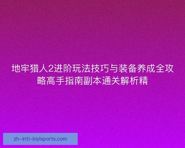 地牢猎人2进阶玩法技巧与装备养成全攻略高手指南副本通关解析精